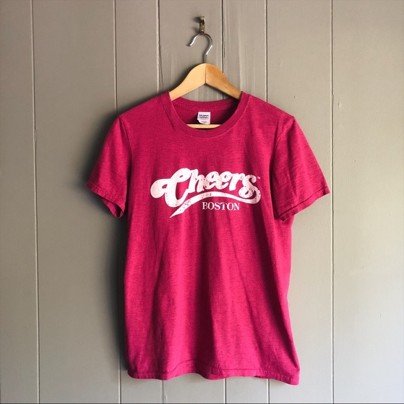 Gildan Tops - Cheers Boston Graphic Heather Red T-shirt